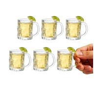 Jeapsing Mini Beer Mugs, 1.8oz Mini Beer Glasses Shot Glasses with Handle for Party (Set of 6), Tequila, Vodka, Great for Father, Husband, Birthday or Friend Party Present