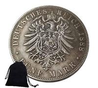 Jearls 1888 Prussia Reichsmark German Coins- Europe Old Coins- Challenge Coin Uncirculated Commemorative Coin + KaiKBax Gift Bag for Friends Favorite gift