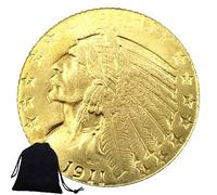 Jearls 1911 U.S. Indian head Nickel Old Coin- American Commemorative US Old Coins- Funny World Coins - Morgan Dollar Coin Crafts + KaiKBax Gift Bag Favorite gift