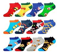Jeasona 12 Packs Mens Trainer Socks 9-11 Multipack Ankle Socks