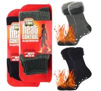 Jeasona 2 Pairs Thermal Socks for Men 6-11 Non-Slip Mens Slipper Socks Grip Thick Extra Warm Winter Christmas Stocking Stuffer for Dad Husband Grandad