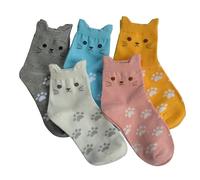 Jeasona 5 Pairs Cat Socks Women 6-9 Cotton Birthday Gifts for Women/Mum/Her/Girlfriend/Wife/Daughter/Teenage Girls Cat Lovers Mother's Day Valentines Day Christmas Secret Santa Advent Calendar 2025
