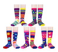 Jeasona 5 Pairs Funny Socks Womens 4-7 Fun Crew Cotton Funky Novelty Socks for Women Ladies