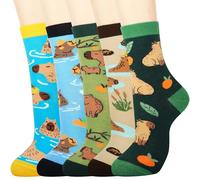 Jeasona 5 Pairs of Capybara Advent Calendar 2025Themed Socks Cotton Cute Size 6-9 for Women and Girls Capybara Gifts Valentines Birthday Christmas for Daughter Granddaughter Girlfriends