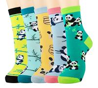 Jeasona 5 Pairs Panda Socks Kids Girls Boys Children Cotton Panda Gifts for Girls/Boys Age 8-12 Odd Cute Stocking Stuffer for Daughter Son Granddaughter Grandson