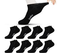 Jeasona 8 Pairs Diabetic Socks for Men 12-14 Multipack Bamboo Socks Black Soft Top Socks for Men for Swollen Feet and Ankles Extra Wide