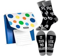 Jeasona 90th birthday gift for men funny socks 9-11 funny gift for 90 year old man Grandad Dad