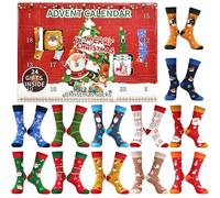 Jeasona Advent Calendar 2025 Men Advent Calender Christmas Socks 9-11 Christmas Gifts for Men