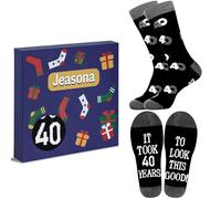 Jeasona Birthday Gifts Men Cotton Calf Socks Size 9-11 Box Packaging | Comfortable Everyday Socks Ready for Giving Special Occasion Present