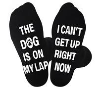 Jeasona Dog Dad Socks with Gripper Dog Lover Gifts for Men Dad Gifts for Fathers’ Day Cotton Calf Socks 9-11
