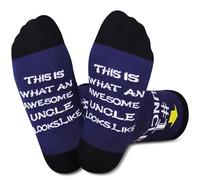Jeasona Gifts for Uncle Brother Funny Socks Men Size 9-11 | Presents for Men Christmas Comfortable Cotton Novelty Everyday Wear