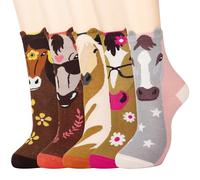 Jeasona Horse Socks for Women 4-7 Horse Gifts for Women for Girls Animal Socks Cute Cotton Christmas Gifts