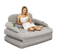 JEASONG Inflatable Chair Air Couch with Air Pump, Camping Air Mattress Blow Up Inflatable Sofa Bed with Backrest, Multi-Mode Use, Easy to Storage