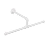 Jeasor Industrial Pipe Clothes Rack Floating DIY Wall Mounted, Heavy Duty Rustic Vintage Clothing Rod, Metal Garment Bar Space-Saving Hanging for Bedroom, Bathroom and Laundry Room (White)