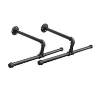 Jeasor Industrial Pipe Clothes Rack Wall-Mounted, Multi-purpose Rustic Vintage Hanging Rod for Space-Saving Storage in Bedroom, Bathroom, and Laundry Room, 2 Pack