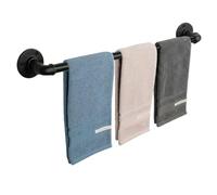 Jeasor Industrial Pipe Towel Rack Towel Bar, Heavy Duty Wall Mounted Rustic Farmhouse Bath Towel Holder for Bathroom (Black, 32 inch)