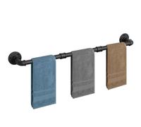 Jeasor Industrial Pipe Towel Rack Towel Bar, Heavy Duty Wall Mounted Rustic Farmhouse Bath Towel Holder for Bathroom (Black, 42 inch)