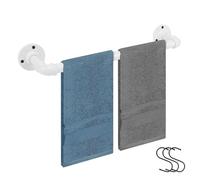 Jeasor Industrial Pipe Towel Rack Towel Bar, Heavy Duty Wall Mounted Rustic Farmhouse Bath Towel Holder for Bathroom (White, 16)