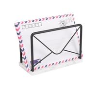 Jeasor Modern Mail Holder for Home Office, Metal Letter Organizer Sorter for Desk, Cutout Mail Envelope Design, Bill Filling Paper Document Rack, Envelope Storage Rack with Marble Base