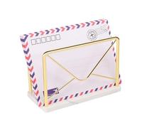 Jeasor Modern Mail Holder for Home Office, Metal Letter Organizer Sorter for Desk, Cutout Mail Envelope Design, Bill Filling Paper Document Rack, Envelope Storage Rack with Marble Base