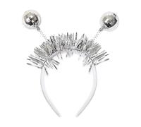 JEATHA Disco Party Decorations Disco Ball Headband Tinsel Topper Accessories Women New Year Dancing Queen Silver A One Size