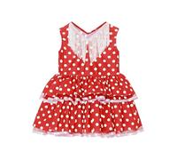 JEATHA Flamenco Dance Costume for Baby Girls Polka Dot Loose Hem Cake Smash Summer Sundress Red&White 2-3 Years