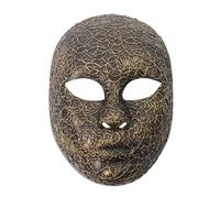 JEATHA Halloween Scary Mask Ghost Skull Face Masks With Rattan Masque Party Props Gold 2 One Size