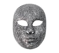 JEATHA Halloween Scary Mask Ghost Skull Face Masks With Rattan Masque Party Props Silver 2 One Size