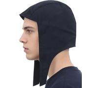 JEATHA Medieval Coif Cap Women's Victorian Peasant Bonnet with Long Ear Flap Colonial Cosplay Headwear Navy Blue One Size