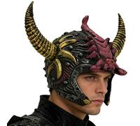 JEATHA Medieval Viking Age Horned Berserker Soldier Warrior Costume Hat For Halloween Cosplay Party Red Scorpion One Size