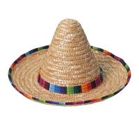 JEATHA Mexican Sombrero Hat Adults Straw Sombrero With Serape Trim Costume Hat For Cinco De Mayo Type A One Size