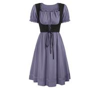 JEATHA Renaissance Costume Women Medieval Dress Renaissance Pirate Irish Dresses Halloween Costume Purple M