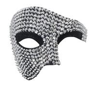 JEATHA Rhinestone Masquerade Mask - Eagle-beak Mask - Phantom Of The Opera Venetian Masks For Halloween Party White Black One Size