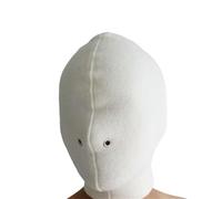 JEATHA Winter Full Face Mask Plush Two Nose Holes Hood Mask For Halloween Cosplay Costume Unisex Adult White One Size