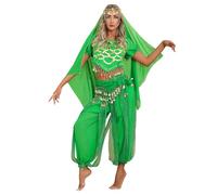 JEATHA Women's Belly Dance Costume India Arabian Stage Performance Professional Dancing Outfits Green One Size
