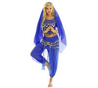 JEATHA Women's Belly Dance Costume India Arabian Stage Performance Professional Dancing Outfits Royal Blue One Size