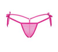 JEATHA Women's Sheer Mesh G-String Thongs Tie-Side Low Rise Mini T-Back Panties Underpant Underwear
