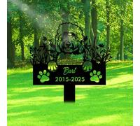 JeathFea Personalised Dog Metal Memorial Garden Stake, Custom Pet Grave Marker Memorial Gifts for Loss of Dog Sympathy Gift Outdoor Remembrance Stake