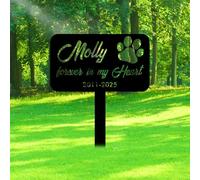 JeathFea Personalised Dog Metal Memorial Garden Stake, Custom Pet Grave Marker Memorial Gifts for Loss of Dog Sympathy Gift Outdoor Remembrance Stake