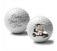 JeathFea Personalised Golf Balls, Double Sided Custom Text & Photo, Customized Funny Golf Ball, Novelty Gift for Men and Women Golfers, Birthday Gift, Competition Souvenir