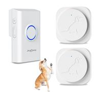 JeaTone Dog Door Bell, Dog Bells to Go Outside, Smart Wireless Potty Training Button for Dogs, Training Dog to Ring The Bell, 2 Pack Button White