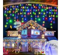 JEAYYDSI 164FT Icicle Lights 1512LED 50M Christmas Lights Outdoor LED Fairy String Light 12 Lighting Modes with Timer Memory Waterproof Christmas Light for Yard Roof Party Holiday Wedding Garden Decor