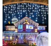 JEAYYDSI 164FT Icicle Lights 1512LED 50M Christmas Lights Outdoor LED Fairy String Light 12 Lighting Modes with Timer Memory Waterproof Christmas Light for Yard Roof Party Holiday Wedding Garden Decor