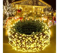 JEAYYDSI 30M Christmas Lights 1000LED 98FT Waterproof Outdoor Timer 12 Modes Twinkle Fairy LED String Lights Indoor Tree for Wedding Party Yard House Decor (Warm White)
