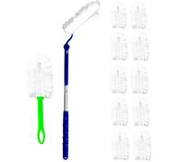 JEBBLAS Fluffy Dusters Kits Extendable Flash Dust Magnet Disposabel Gap Cleaning Duster for Household, Office, Car, 2 Handles With 12 Duster Refills