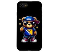 JEBIGA Cute Teddy Bear Funny Bosnian Flag Gift BiH Bosna Case for iPhone SE (2020) / 7/8
