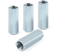Jeboler 4 Pcs Long Rod Nut Hex Coupling Nut, Carbon Steel Hexagonal Sleeve Nut (M10×40mm)