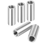 Jeboler M12 x 40 mm Round Threaded Sleeves, Pack of 5 Round Sockets, 304 Stainless Steel Round Connecting Nuts, Long Nut, V2A Internal Thread Spacer Sleeves, Coupling Nut, Rod Nut, Length Nuts