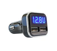 Jebsens 4.8A 24W Dual USB Car Charger Volt Meter Car Battery Monitor with LED Voltage & Amps Display, Cigarette Lighter Adapter, USB Cigarette Lighter Adapter, Compatible for iPhone 15/15 Pro Max