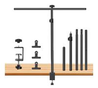 JEBUTU Background Stand Small 90x100cm, Adjustable Background Stand Kit with C-Clamps, Desktop Small Backdrop Stands with 3 Clips, T-shaped Table Backdrop Holder for Photography Paper, Banner